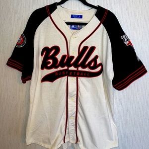 🏀🔥🌟 VINTAGE 90s STARTER CHICAGO BULLS BASEBALL JERSEY (RARE)